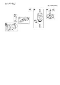 Crankshaft Diagram and Parts List for 44N677-0065-G1  Briggs and Stratton Engine
